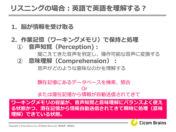リスニングの場合:英語を英語で理解する?